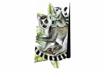 Magnetická záložka lemur s mládětem