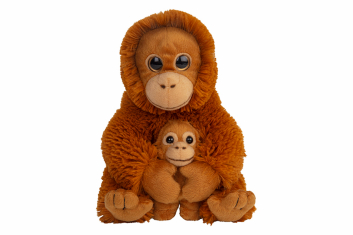 Plyšový orangutan s mládětem