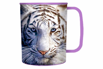 3D hrnek bílý tygr