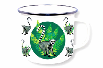 Smaltovaný hrnek lemur