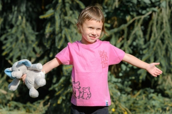 Tričko dětské růžové s motivem medvídků
