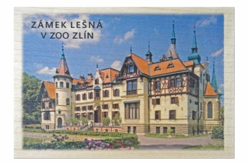 Dřevěná pohlednice zámek Lešná