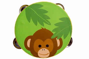 Dřevěná tamburína opice