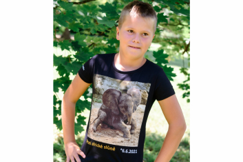 Tričko dětské černé s motivem slona