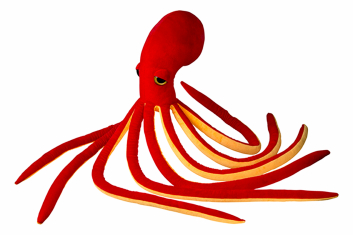 Plyšová chobotnice červená