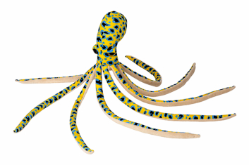 Plyšová chobotnice žlutomodrá